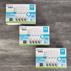 White Great Value Fluorescent Bulb Bundle